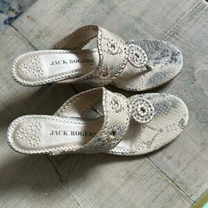 Jack Rogers metallic kitten heel size 8